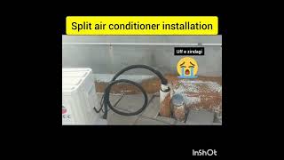 what is the standard installation of split AC l how to install split AC unit installation shorts [upl. by Ariad563]