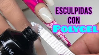 Cómo hacer uñas ESCULPIDAS CON POLYGEL [upl. by Hakilam495]