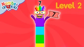 Seven  Full Episode  S2 E2  Numberblocks Level 2  Orange 🟠 [upl. by Enisaj]