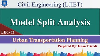 Lec32Modal Split Analysis  Urban Transportation Planning  Civil Engineering [upl. by Merrow930]