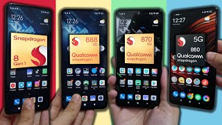 Snapdragon 860 vs 870 vs 888 vs 8 Gen 1  La COMPARATIVA definitiva sobre RENDIMIENTO [upl. by Herates]