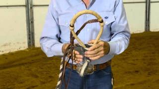 Dennis Moreland Tack Tying a Mecate to a Bosal [upl. by Daney]