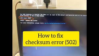 How to fix checksum error number 502 [upl. by Magnuson90]