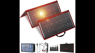 Review DOKIO 300W 18V Portable Solar Panel Kit 41x21inch Folding Solar Charger 2021 [upl. by Noirad]