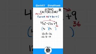 Factorizar un Trinomio de forma ax2  bx  C de manera simple truco Factorización Álgebra prepa [upl. by Hollinger]