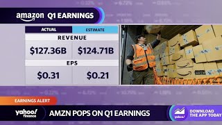 Amazon stock jumps on earnings revenue beats [upl. by Asante592]