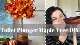 Easiest Ever Dollar Tree DIY Fall 2019  Toilet Plunger Fall Tree [upl. by Takeshi800]