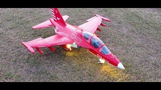 Freewing YAK130 90MM EDF JET 8S  Red Sports Version  Scale wheelie landing [upl. by Arhsub]