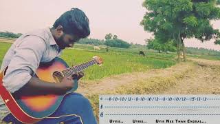 nee paartha vizhigal full song cover on guitar with tabs from 3 movie [upl. by Titus]