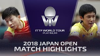 Ma Long vs Tomokazu Harimoto  2018 Japan Open Highlights [upl. by Koeninger864]