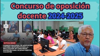 Concurso de oposición docente 20242025 [upl. by Suellen]