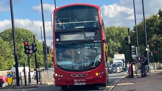 TRANSFER Journeh on the Arriva London Wright Gemini 2 DAF DB300 DW210 LJ09SVE on bus route 217 [upl. by Pik]