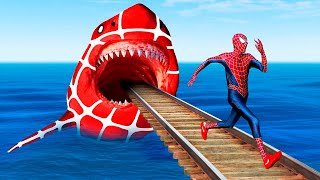 Homem Aranha e o Monstro Tubarão Aranha Baby Shark Histórias de SUPER HERÓIS [upl. by Niarda247]