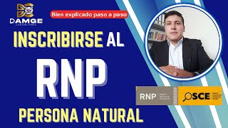 Cómo INSCRIBIRSE en el RNP  Persona Natural 2024 Registro Nacional de Proveedores Actualizado [upl. by Lyrad]