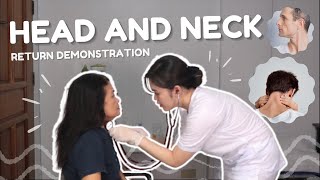 HEAD AND NECK ASSESSMENT I RETURN DEMONSTRATION Student Nurse [upl. by Aneeroc]