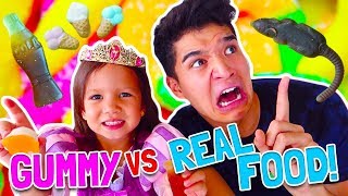 GUMMY vs REAL FOOD ft Princess Gorgeous [upl. by Mikihisa]