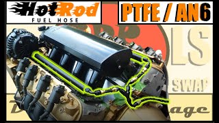 HotRod Fuel hose PTFE fuel system 53TH3501946ChevyTruck barnrescue lsswap ls hotrodfuelhose [upl. by Nilcaj628]