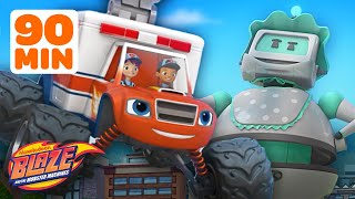 Blazes BEST Rescues 🚗 w AJ  90 Minute Compilation  Blaze and the Monster Machines [upl. by Annaeel]