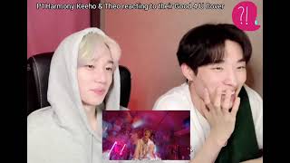 210916 P1Harmony Theo and Keehos reaction to their Good 4 U Cover [upl. by Dowell]