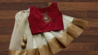 12 Year Girl Pattupavada Blouse Cutting and Stitching in malayalampattu pavadaiFashion with Rika [upl. by Rosati]