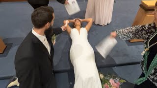 Bride Faints at Her Wedding After Saying I Do [upl. by Auqinat]