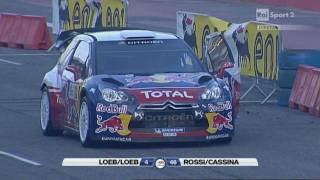 Sebastian Loeb Vs Valentino Rossi  Monza Rally Show 2011 [upl. by Felizio]