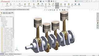 Four Cylinder engine in Solidworks [upl. by Yorel288]