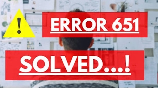 How to Solve Error 651  Error 651 solved [upl. by Uwton]