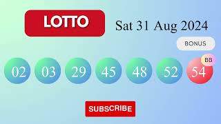 Lotto Draw Results on Sat 31 Aug 2024 The National Lottery UK [upl. by Tunk754]