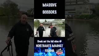 Massive scissors magnet fishing itsanorthantsthing magnetfishing shorts weapon history viral [upl. by Ameerak]