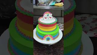 Rainbow cake designs trending viral shorts cream teddy bear design viral trend viral moment [upl. by Alikahs265]