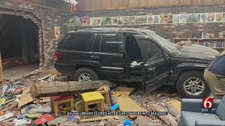 Salina Library Closed After Car Crashes Into Building [upl. by Netty290]