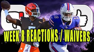 Fantasy Football Week 8 Reactions  Buy Low  Sell High  Waivers [upl. by Johannessen]