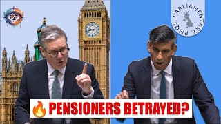 🔥 Explosive PMQs Showdown Rishi Sunak Grills Keir Starmer Over Pension Cuts 💥 [upl. by Hilary]