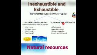 Two types of Natural resources  Inexhaustible and Exhaustible [upl. by Maximilian]