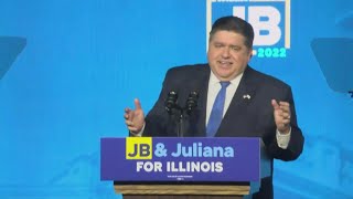 Watch Gov Pritzker gives victory speech after winning reelection in 2022 midterms [upl. by Nerol]