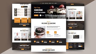 Cake Shop Website Using HTML CSS and JavaScript  cake website design [upl. by Ermey]