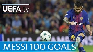 Lionel Messi  100 European goals  Watch them all [upl. by Tremaine443]