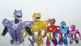 How to draw cartoon characters  Miniforce X [upl. by Ecidnarb]