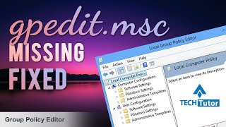 How to fix Group Policy Editor not working in windows  Missing gpeditmsc on windows 10 [upl. by Hnib82]
