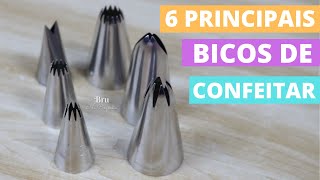 6 PRINCIPAIS BICOS DE CONFEITAR PARA INICIANTES  Bru na Cozinha [upl. by Itsim245]