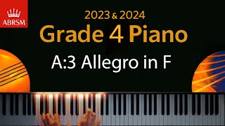 ABRSM 2023 amp 2024  Grade 4 Piano exam  A3 Allegro in F  G F Handel [upl. by Silvio]