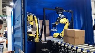 XYZ Robotics showing their Container Unloading solution at Logis Tech Tokyo 2023 [upl. by Aneleairam111]