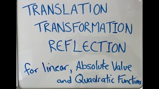 Translations Transformations and Reflections on Parent Functions [upl. by Tamsky169]