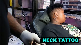 SIMPLE NECK TATTOO FULL PROCESS TIMELAPSE [upl. by Sirod85]