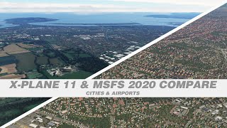 XPlane 11 vs MSFS 2020 Comparison  Airports and Cities [upl. by Nylakcaj218]