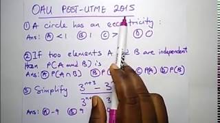 OAU Post UTME Past Questions Solved Year 2015 [upl. by Gaskins450]