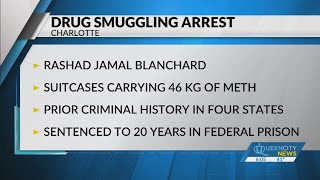 CA gangster sentenced after smuggling meth at CLT airport [upl. by Nofpets28]