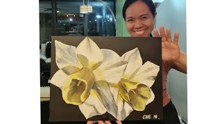 DAFFODILS PAINTING TUTORIAL BY CHERYL NAVARRO [upl. by Namhar]