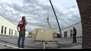 HVAC rooftop unit install part 2 CRANE DAY HVAC [upl. by Kiefer]